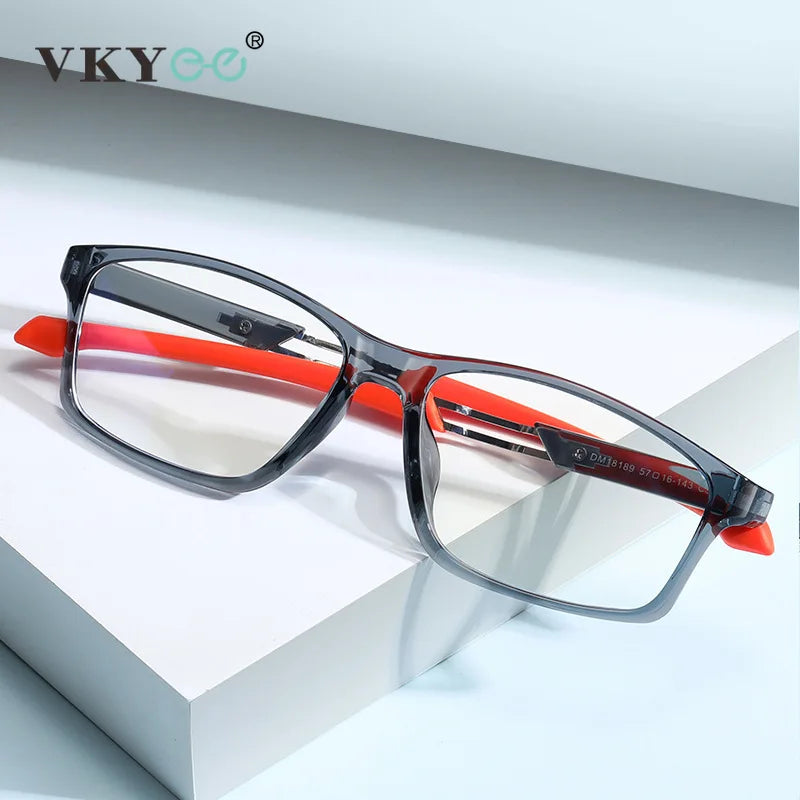 Vicky Men's Full Rim Square Tr 90 Silicone Sport Reading Glasses 18189 Reading Glasses Vicky