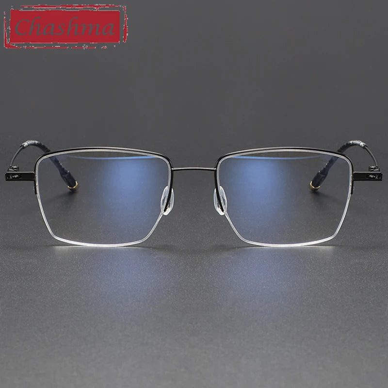Chashma Unisex Semi Rim Small Square 9g Titanium Eyeglasses 2007 Semi Rim Chashma