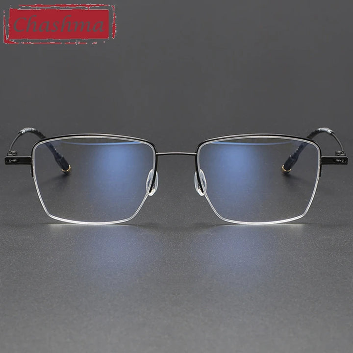 Chashma Unisex Semi Rim Small Square 9g Titanium Eyeglasses 2007 Semi Rim Chashma
