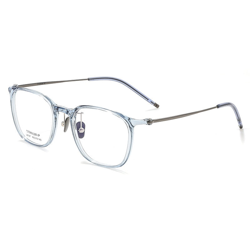 Yimaruili Unisex Full Rim Square Tr 90 Titanium Eyeglasses L9107 Full Rim Yimaruili Eyeglasses Blue C12