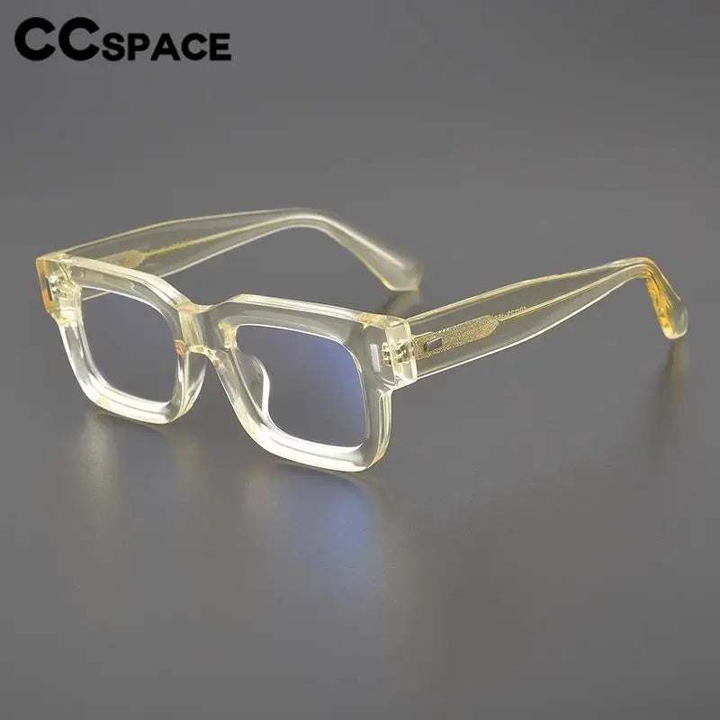 CCSpace Unisex Full Rim Square Acetate Eyeglasses 57334 Full Rim CCspace   