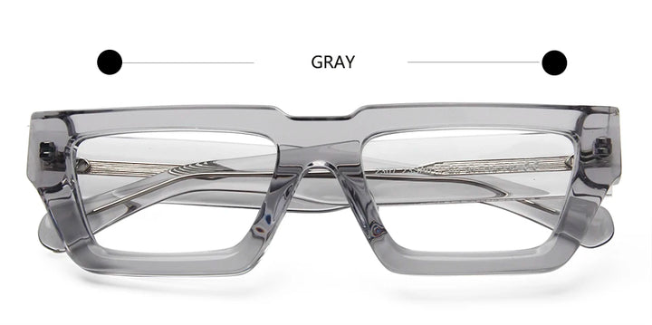 Esnbie Unisex Full Rim Square Thick Acetate Eyeglasses 23010