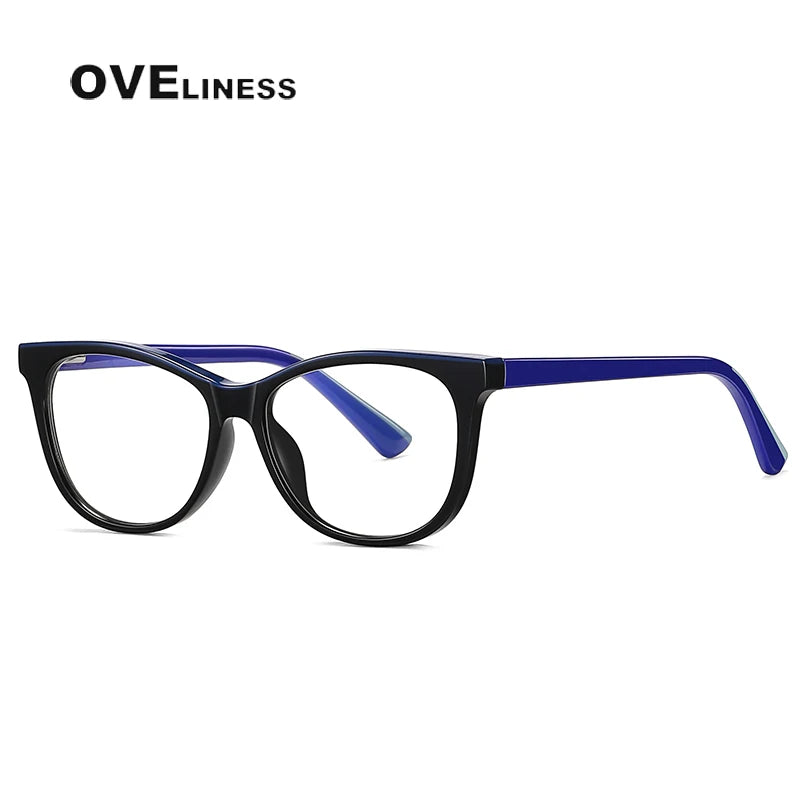 Oveliness Youth Unisex Full Rim Square Tr 90 Titanium Eyeglasses 20207 Full Rim Oveliness black