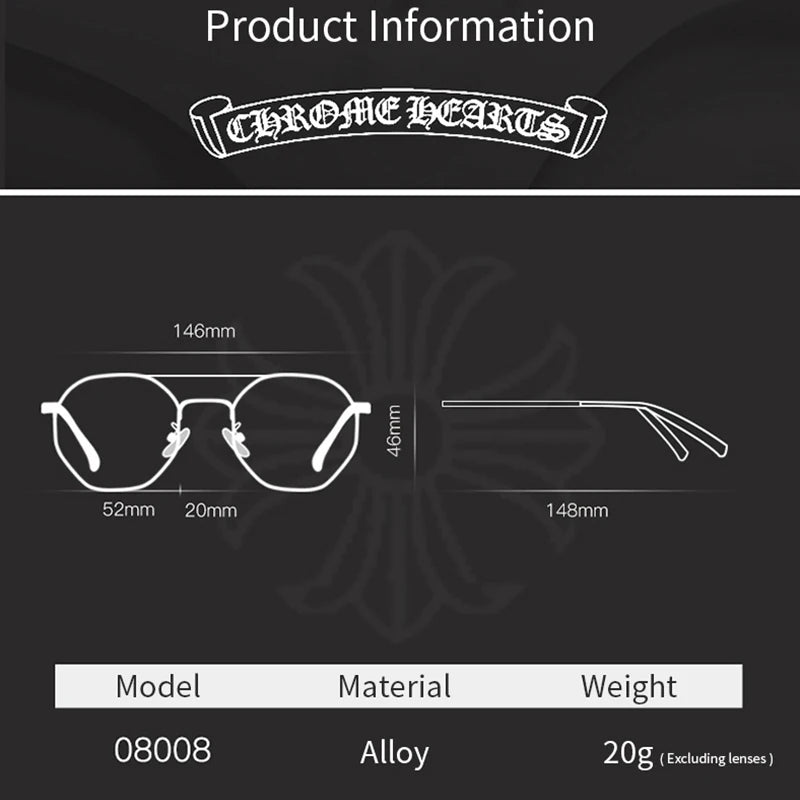 Xbora Unisex Full Rim Polygon Oval Alloy Eyeglasses 08008
