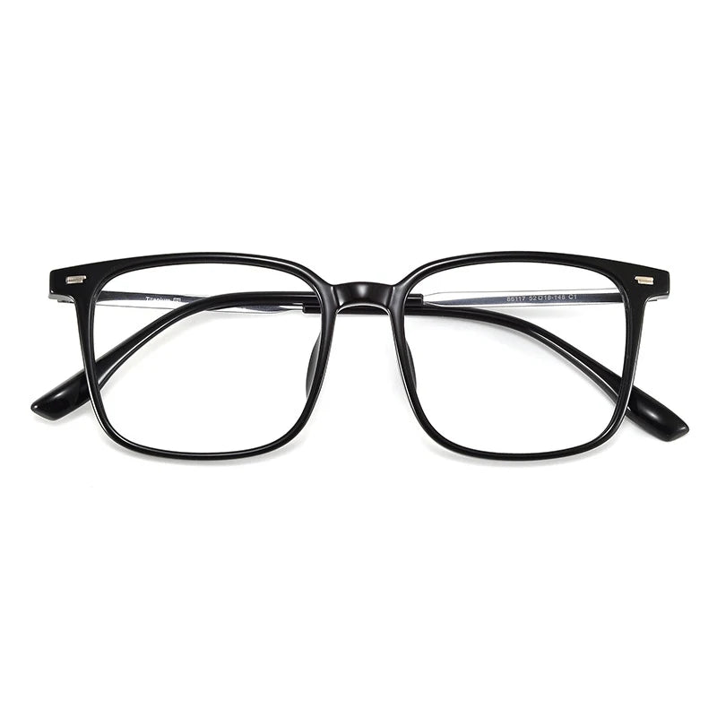 Xbora Unisex Full Rim Square Tr 90 Titanium Alloy Eyeglasses 86117