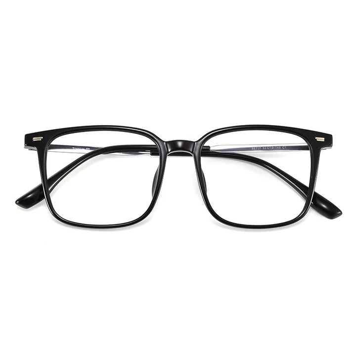 Xbora Unisex Full Rim Square Tr 90 Titanium Alloy Eyeglasses 86117