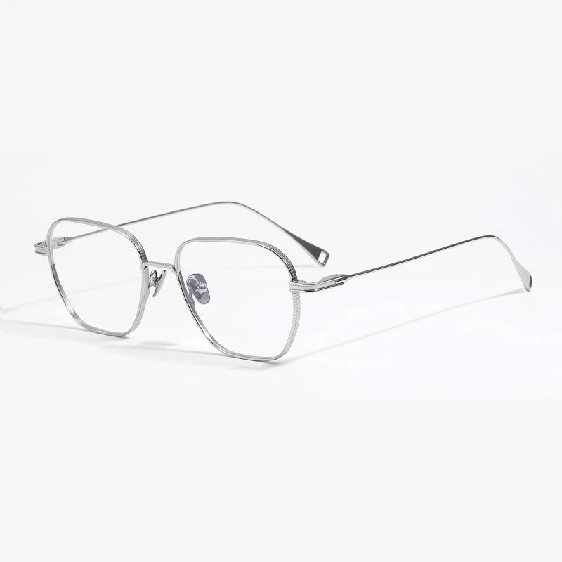 Black Mask Unisex Full Rim Square Titanium Eyeglasses 49013