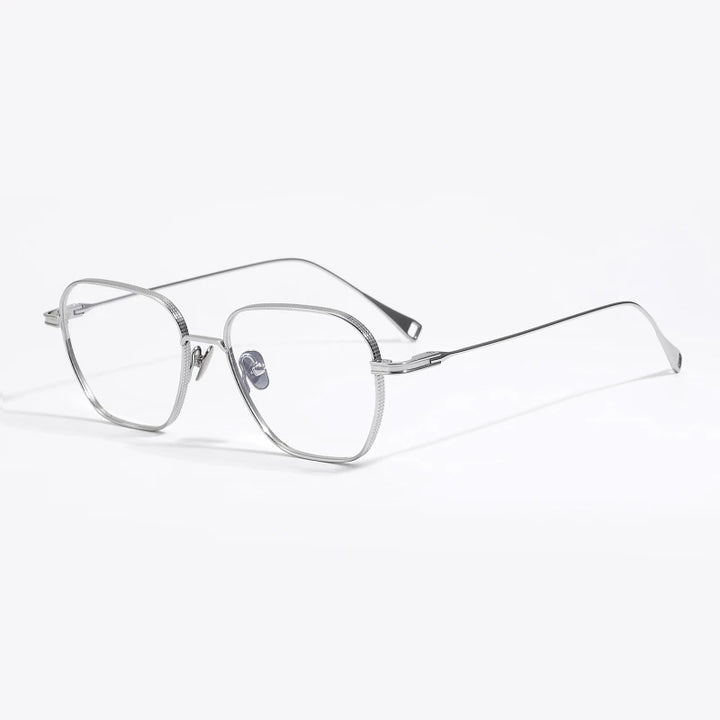 Black Mask Unisex Full Rim Square Titanium Eyeglasses 49013