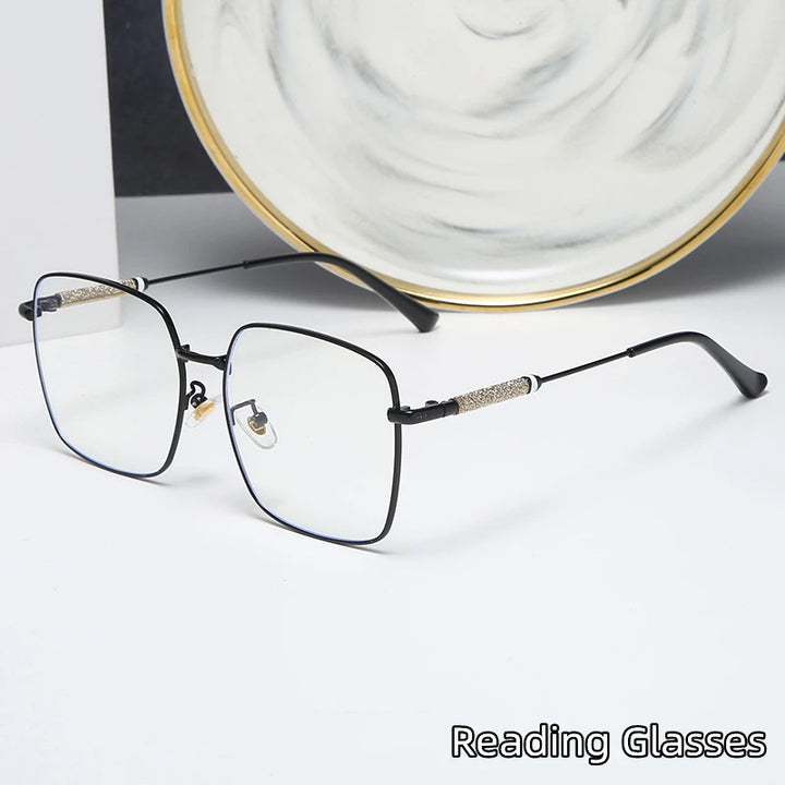 Kocolior Mens Full Rim Large Square Alloy Reading Glasses 8960 Reading Glasses Kocolior