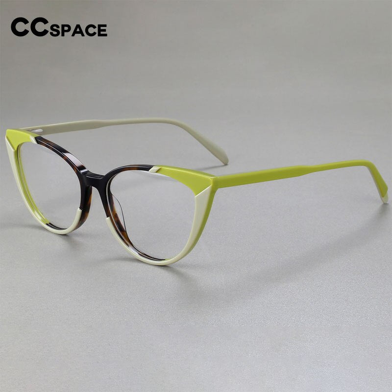 CCspace Women's Full Rim Cat Eye Acetate Eyeglasses 56470 Full Rim CCspace