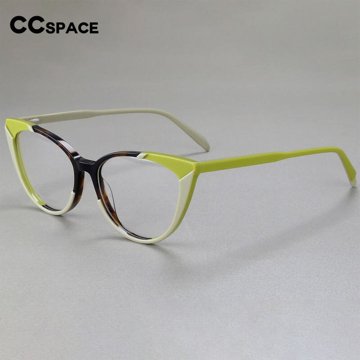 CCspace Women's Full Rim Cat Eye Acetate Eyeglasses 56470 Full Rim CCspace