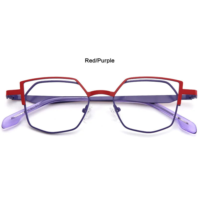 Muzz Women's Full Rim Polygon Cat Eye Alloy Eyeglasses 5527 Full Rim Muzz C1