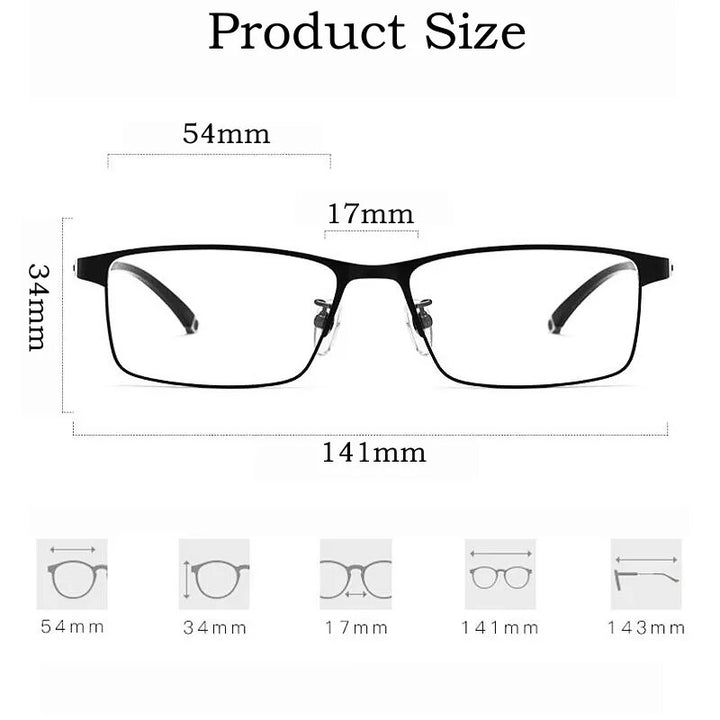 Yimaruili Men's Full Semi Rim Square Alloy Eyeglasses P9211 P9212 Semi Rim Yimaruili Eyeglasses