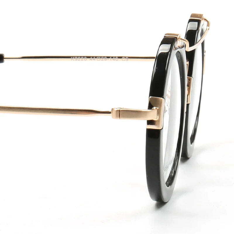 Muzz Women's Full Rim Round Double Bridge Acetate Alloy Eyeglasses 9220 Full Rim Muzz