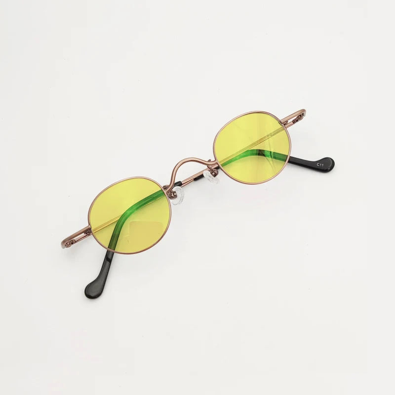 Yujo Unisex Full Rim Small Round Titanium Polarized Sunglasses 3629s Sunglasses Yujo