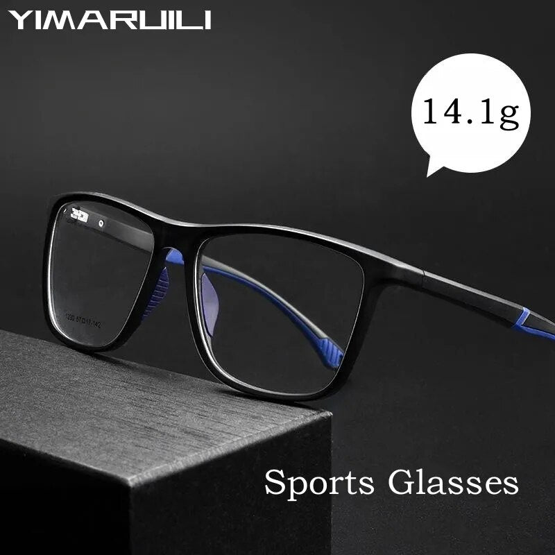 Yimaruili Men's Full Rim Square Tr 90 Sport Eyeglasses Y1230d Full Rim Yimaruili Eyeglasses   