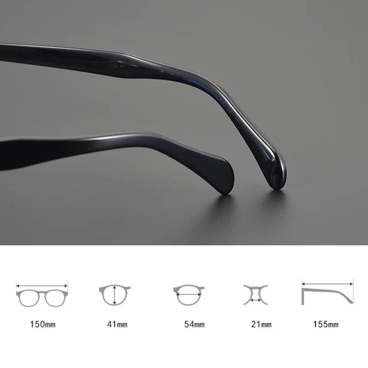 Black Mask Unisex Full Rim Big Square Titanium Acetate Eyeglasses 91109