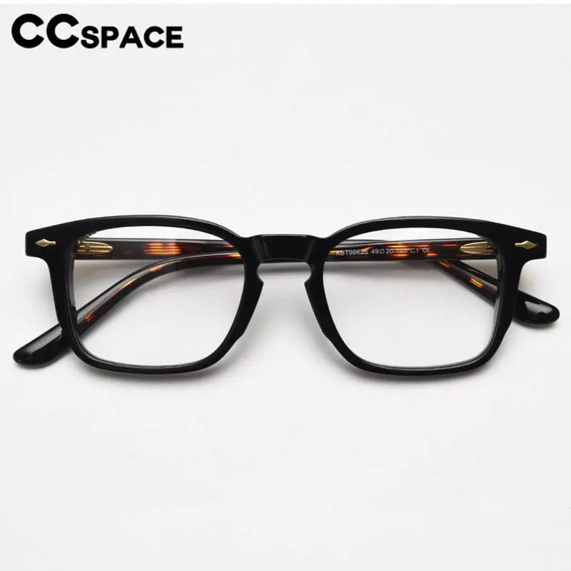 CCspace Unisex Full Rim Square Acetate Eyeglasses 56835 Full Rim CCspace