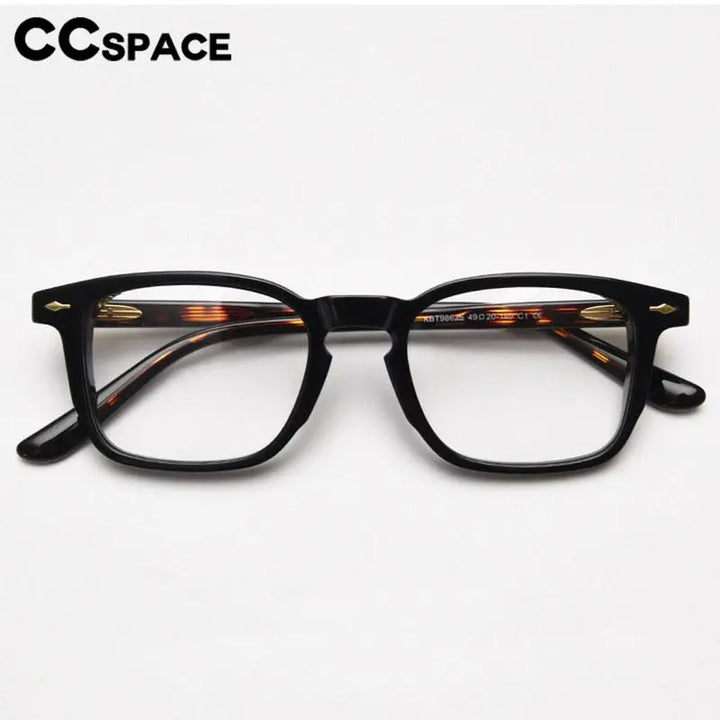 CCspace Unisex Full Rim Square Acetate Eyeglasses 56835 Full Rim CCspace