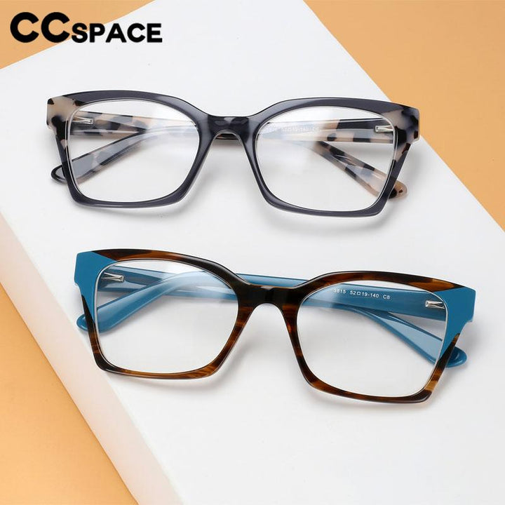 CCspace Unisex Full Rim Square Cat Eye Acetate Fiber Eyeglasses 56554 Full Rim CCspace