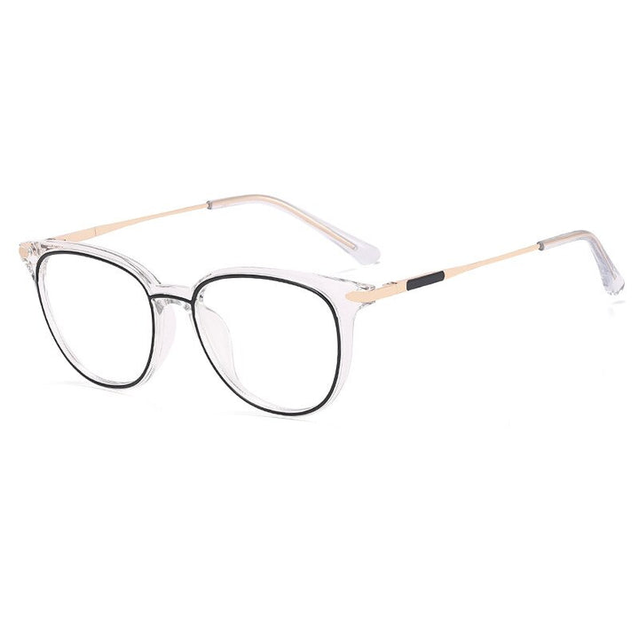 CCspace Unisex Girl's Full Rim Square Tr 90 Titanium Eyeglasses 56756 Full Rim CCspace C5BlackWhite