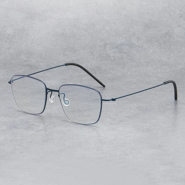 Black Mask Women's Full Rim Square Screwless Titanium Eyeglasses 45530