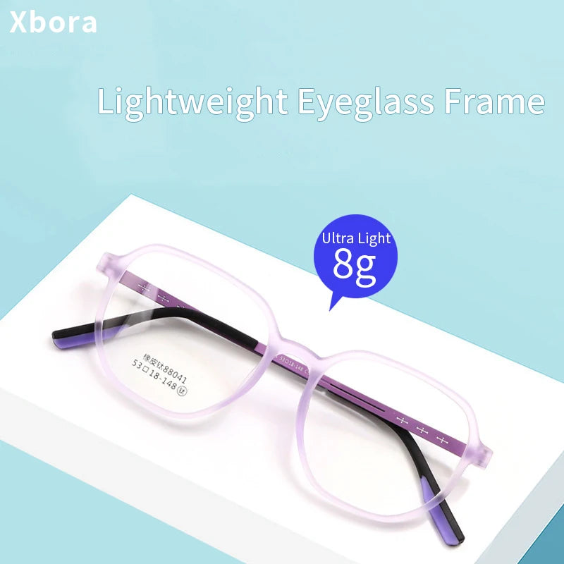 Xbora Unisex Full Rim Polygon Oval Tr 90 Titanium Eyeglasses 88041