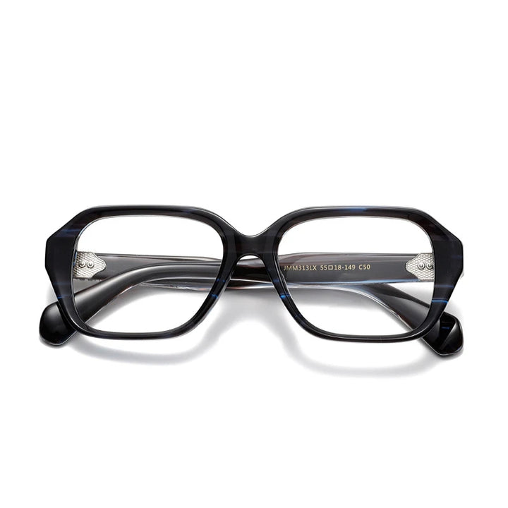 Aror Unisex Full Rim Flat Top Square Thick Acetate Eyeglasses 842313 Full Rim Aror black blue frame