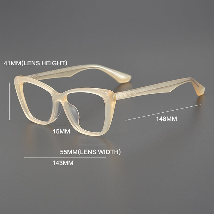 Gatenac Women's Full Rim Square Cat Eye Acetate Eyeglasses Gxyj1103 Full Rim Gatenac