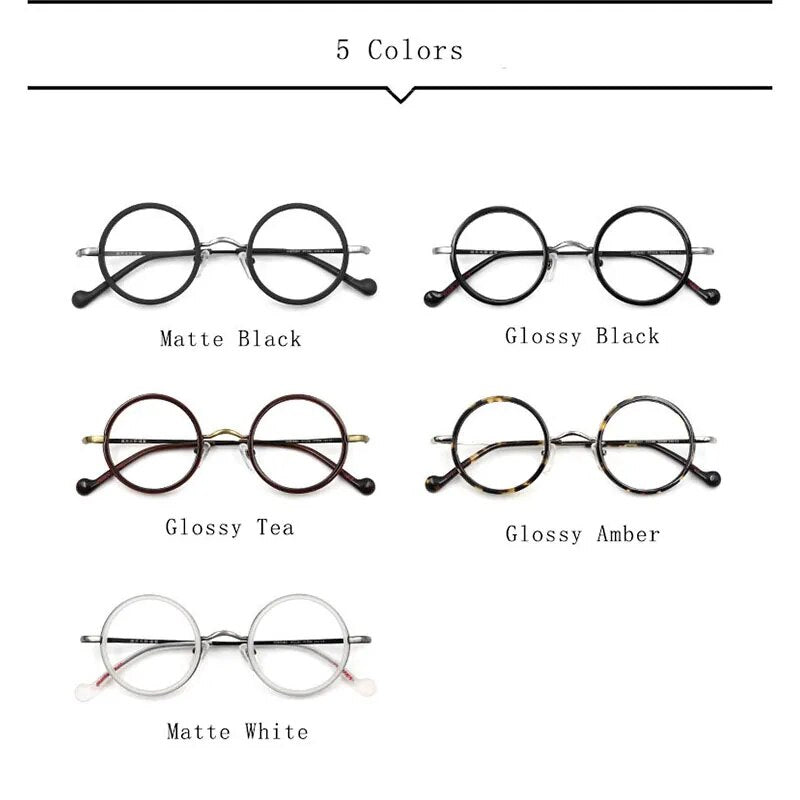 Hdcrafter Unisex Full Rim Round Titanium Eyeglasses Ft2381 Full Rim Hdcrafter Eyeglasses
