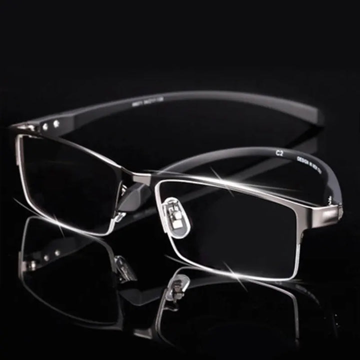 Hotony Men's Full Or Semi Rim Square Alloy Tr 90 Eyeglasses 17138 Full Rim Hotony