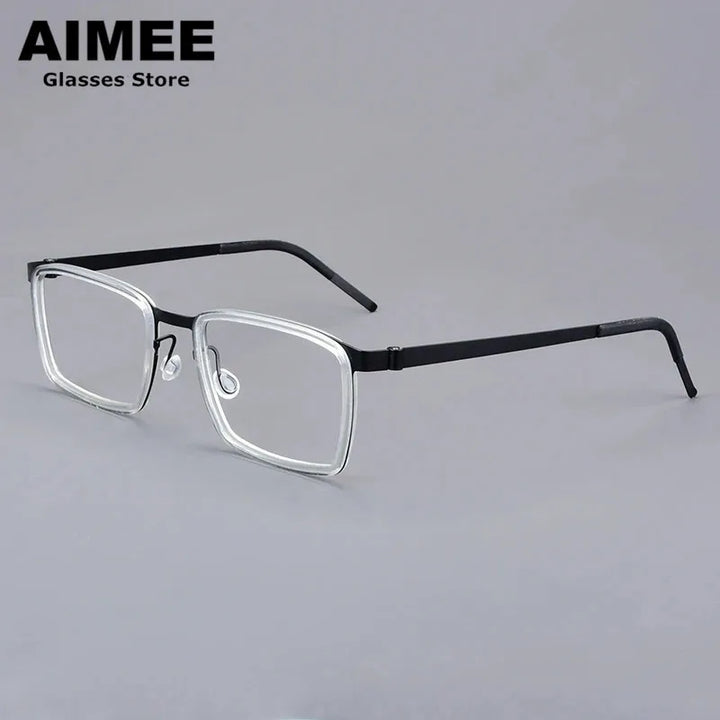 Aimee Unisex Full Rim Square Screwless Titanium Eyeglasses 49711