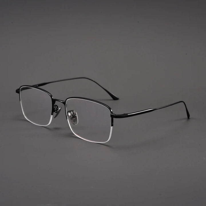 Muzz Unisex Semi Rim Square IP Titanium Eyeglasses 1907 Semi Rim Muzz black