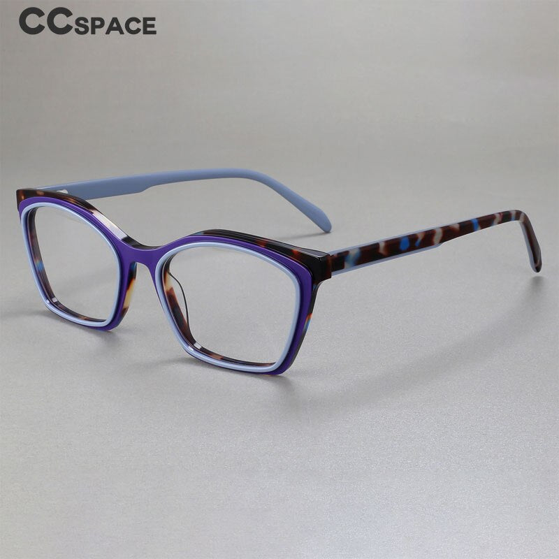 CCspace Women's Full Rim Square Acetate Eyeglasses 56469 Full Rim CCspace
