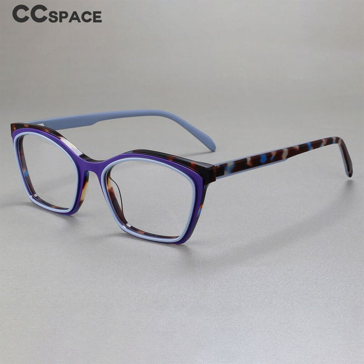 CCspace Women's Full Rim Square Acetate Eyeglasses 56469 Full Rim CCspace
