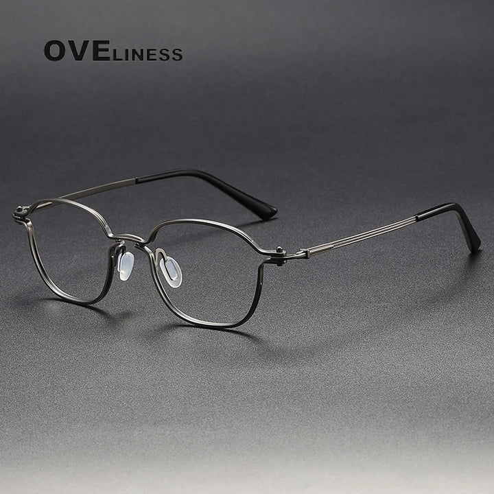 Oveliness Unisex Full Rim Round Titanium Eyeglasses C207 Full Rim Oveliness gun