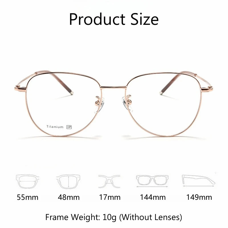 Yimaruili Unisex Full Rim Flat Top Oval Titanium Eyeglasses 68201