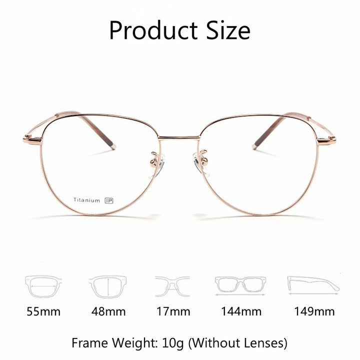 Yimaruili Unisex Full Rim Flat Top Oval Titanium Eyeglasses 68201