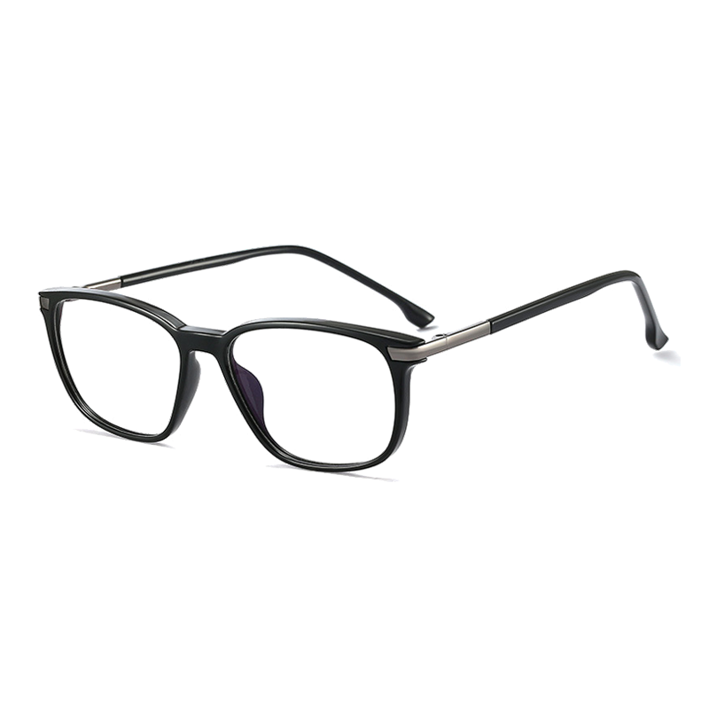 Ralferty Men's Full Rim Square Tr 90 Acetate Eyeglasses F95363 Full Rim Ralferty China C1 Shiny Black