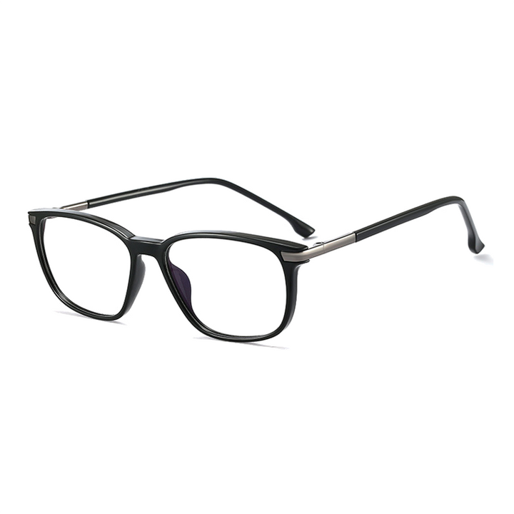 Ralferty Men's Full Rim Square Tr 90 Acetate Eyeglasses F95363 Full Rim Ralferty China C1 Shiny Black
