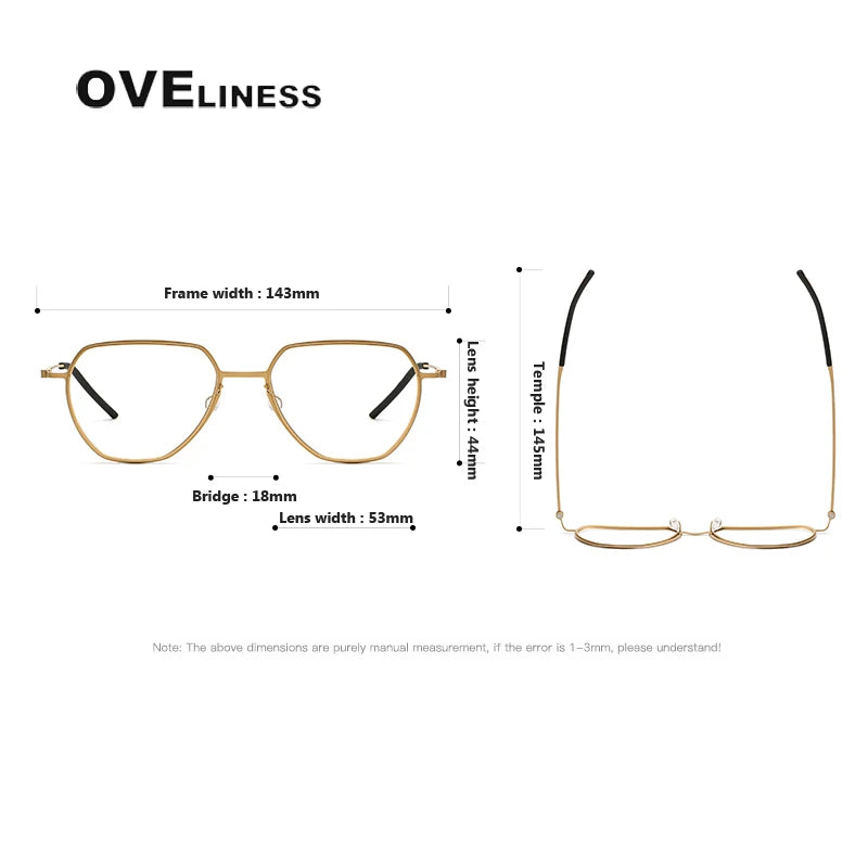 Oveliness Unisex Full Rim Flat Top Oval Titanium Eyeglasses O5526 Full Rim Oveliness