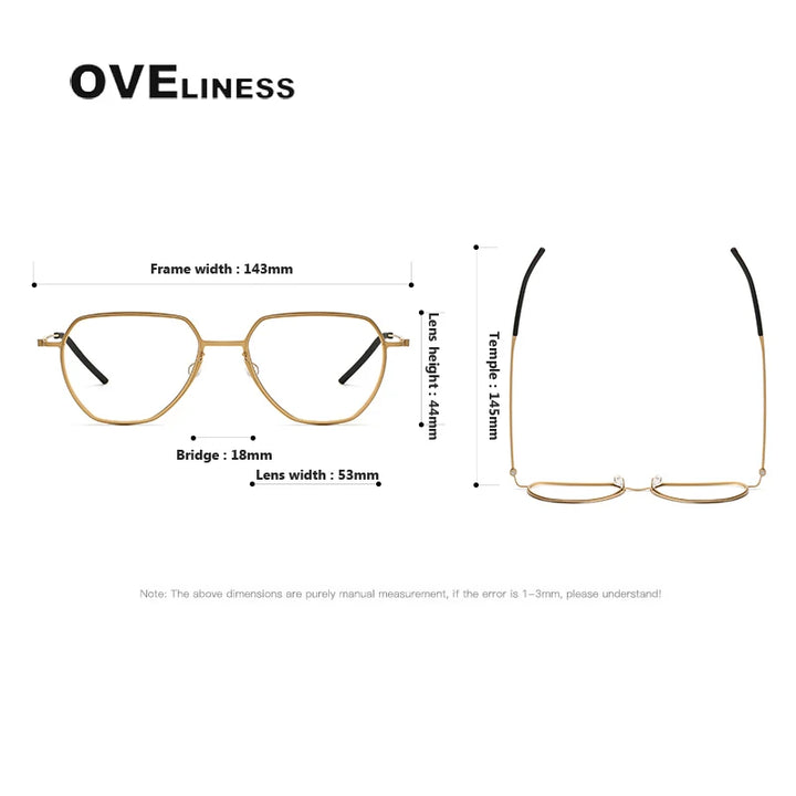 Oveliness Unisex Full Rim Flat Top Oval Titanium Eyeglasses O5526 Full Rim Oveliness