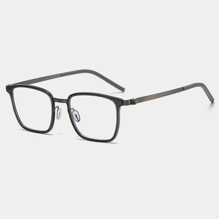 Gatenac Unisex Full Rim Square Acetate Eyeglasses Gxyj-1183 Full Rim Gatenac Gray Gun