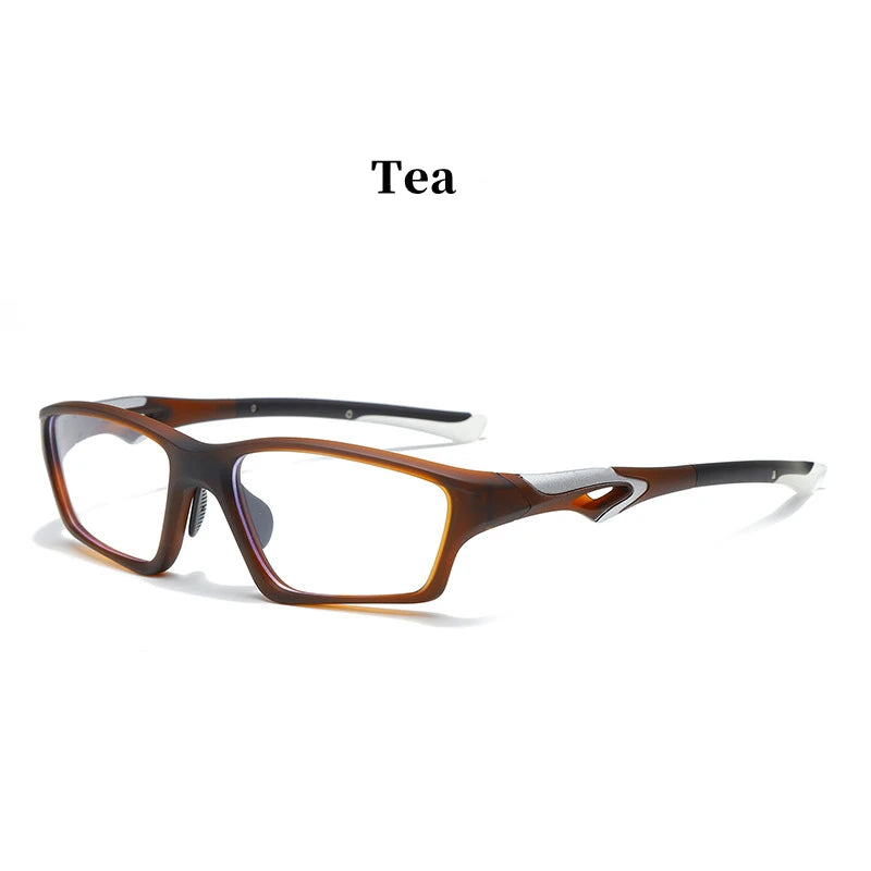 Kocolior Unisex Full Rim Rectangle Tr 90 Sport Eyeglasses 81278 Full Rim Kocolior Tea