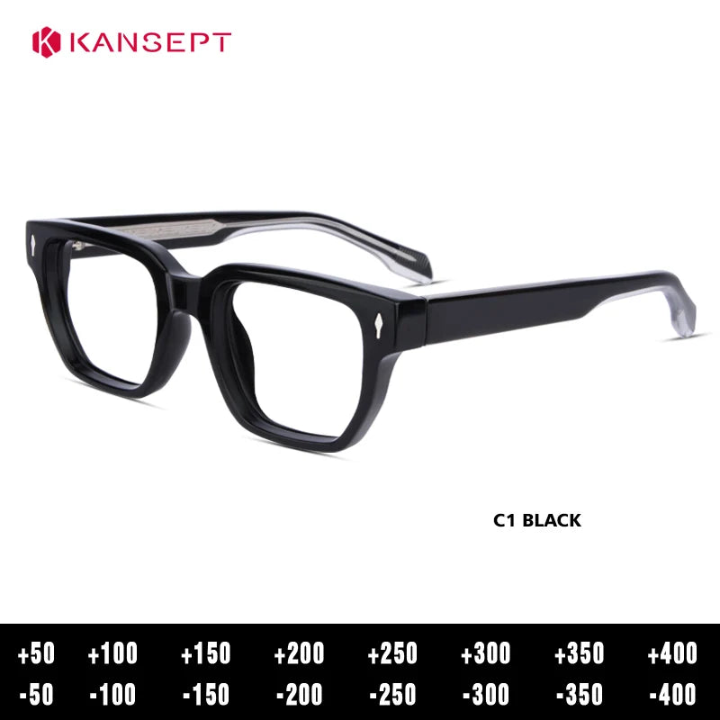 Kansept Unisex Full Rim Square Tr 90 Titanium Reading Glasses 58304