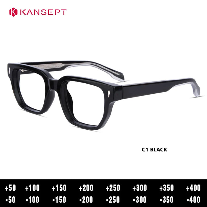 Kansept Unisex Full Rim Square Tr 90 Titanium Reading Glasses 58304