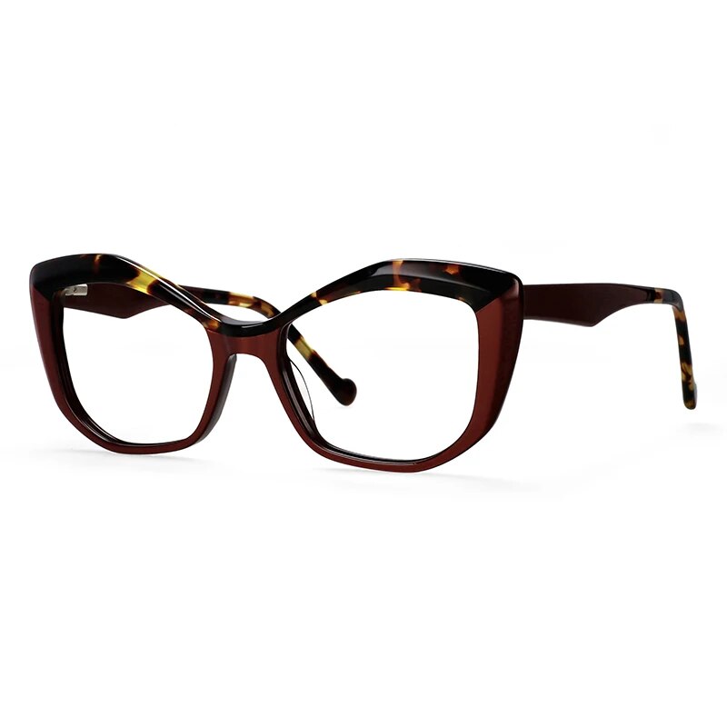 CCspace Unisex Full Rim Square Acetate Eyeglasses 57003 Full Rim CCspace red China