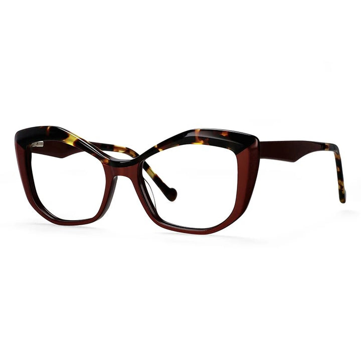 CCspace Unisex Full Rim Square Acetate Eyeglasses 57003 Full Rim CCspace red China