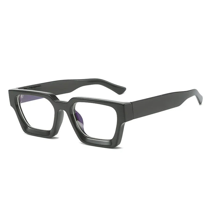 Kocolior Unisex Full Rim Square Acetate Hyperopic Reading Glasses 229402 Reading Glasses Kocolior Black 0