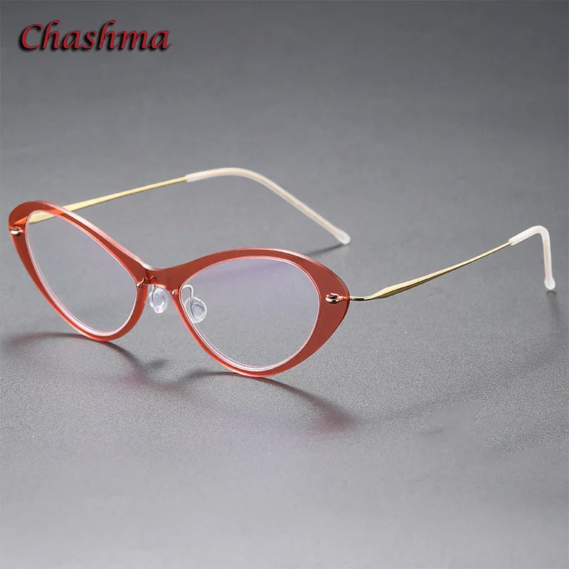 Chashma Ochki Women's Full Rim Cat Eye Titanium Nylon Eyeglasses 316550